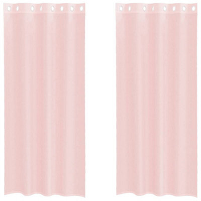 Berkfield Durable Voile Curtains With Grommets 2 Pcs Light Pink 140X225 Cm