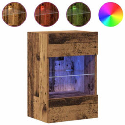Berkfield Wall Cabinets With Led Lights For Tv 2 Pcs Old Wood 40X30X60,5 Cm - thumbnail 5
