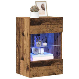Berkfield Wall Cabinets With Led Lights For Tv 2 Pcs Old Wood 40X30X60,5 Cm - thumbnail 4