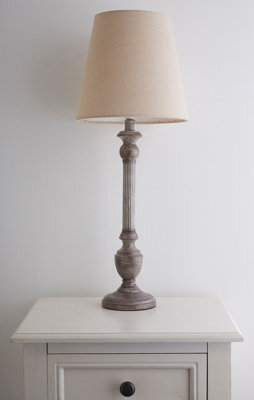 K Living Hague 60Cm Resin Table Lamp Grey With Shade - image 1