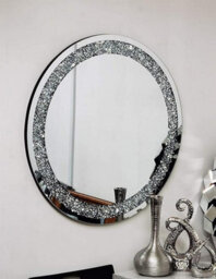 Biznest 80Cm Extra Large Jewel Round Wall Mirror Loose Diamante Crystal Mirror Room Decoration Ideas - thumbnail 2