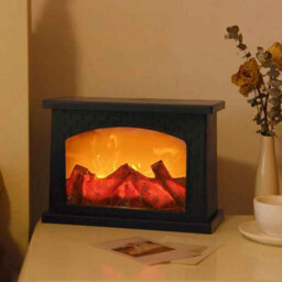 Charcoal Style Led Fireplace Flame Light , Usb Table Lamp For Home Winter Decor - thumbnail 5