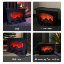 Charcoal Style Led Fireplace Flame Light , Usb Table Lamp For Home Winter Decor - thumbnail 4