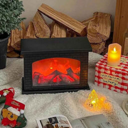 Charcoal Style Led Fireplace Flame Light , Usb Table Lamp For Home Winter Decor - thumbnail 6
