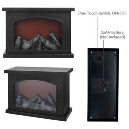 Charcoal Style Led Fireplace Flame Light , Usb Table Lamp For Home Winter Decor - thumbnail 3