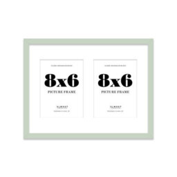 16X12 Inch 2 Opening Photo Collage Frame, Display Two 8X6 Inch Photos, Multi Aperture Family Picture Frame, Mint Green - thumbnail 2