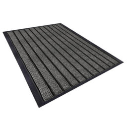 Imperial Rooms Dirt Absorbent Grey Rubber Mat Non Slip Washable Striped Barrier Mat 0.6M X 0.9M - thumbnail 1
