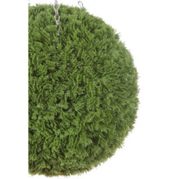 Best Artificial 36Cm Green Conifer Grass Hanging Basket Topiary Ball - Suitable For Outdoor Use - Weather & Fade Resistant - thumbnail 2