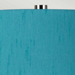 Luminosa Lighting Luminosa Isla Table Lamp With Round Tapered Shade, Polished Nickel, White, Teal - thumbnail 2