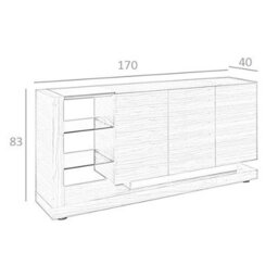 Angel Cerda Elegant Walnut Sideboard With Steel Legs And Black Glass Top - thumbnail 7
