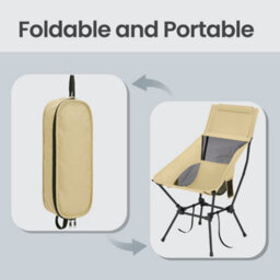 Songmics Folding Outdoor Camping Chair With Adjustable Height, Steel Frame And 2 Storage Pockets - thumbnail 5