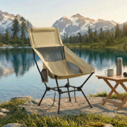 Songmics Folding Outdoor Camping Chair With Adjustable Height, Steel Frame And 2 Storage Pockets - thumbnail 3