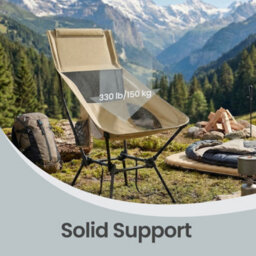 Songmics Folding Outdoor Camping Chair With Adjustable Height, Steel Frame And 2 Storage Pockets - thumbnail 6