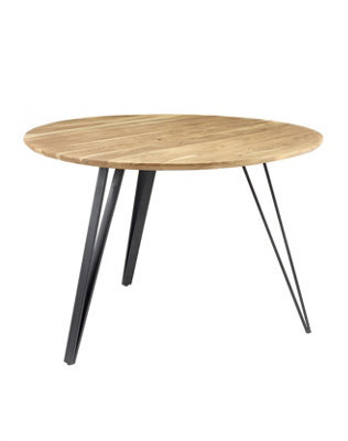Elm Home And Products Elm Home And Garden Round Solid Acacia Wooden Dining Kitchen Table 76Cm High X 110Cm X 110Cm Natural - image 1