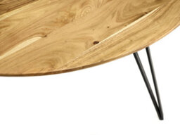 Elm Home And Products Elm Home And Garden Round Solid Acacia Wooden Dining Kitchen Table 76Cm High X 110Cm X 110Cm Natural - thumbnail 4