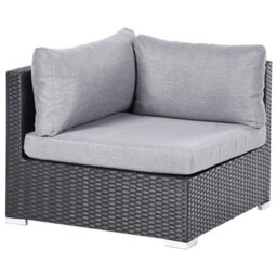 Beliani Garden Corner Sofa With Table 4 Seater Sano Right Hand Pe Rattan Black - thumbnail 7