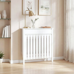 Homcom Radiator Cover With Drawer And Vertical Slats White