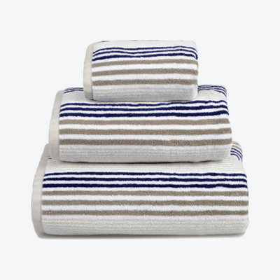 Allure Bath Fashions Merlin Striped Bath Towel - Navy - image 1