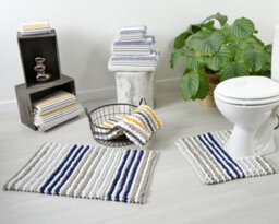 Allure Bath Fashions Merlin Striped Bath Towel - Navy - thumbnail 2