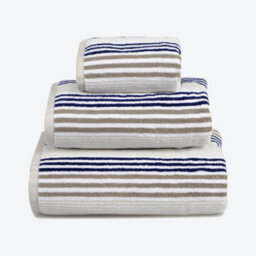 Allure Bath Fashions Merlin Striped Bath Towel - Navy - thumbnail 1