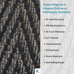Super Magnum & Magnus Entrance Matting By Remland (Chevron Brown & Black, 3M X 2M) - thumbnail 2