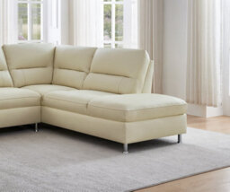 SC FURNITURE LIMITED Cream Leather Corner Sofa + Usb Charging Ports -Rhf - Tuscany - thumbnail 2