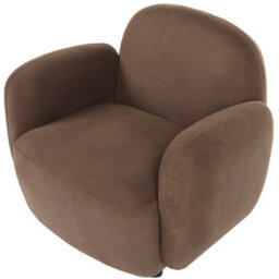 Beliani Retro Armchair Jule Fabric Brown - thumbnail 6