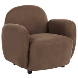 Beliani Retro Armchair Jule Fabric Brown - thumbnail 1