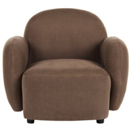 Beliani Retro Armchair Jule Fabric Brown - thumbnail 4