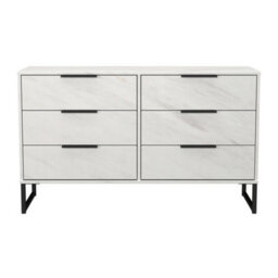 Beijing 6 Drawer Midi Chest Of Drawers In Marble (Ready Assembled) - thumbnail 2