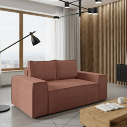 Malaga Small Sofa Bed Compact Fold Out 2 Seater Sofa With Hidden Storage Stylish Upholstery Comfortable Seating Pink Corduroy - thumbnail 1