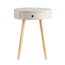 Aspect Furniture Mona Round Bedside/end/lamp Table With 1Drawer,grey - thumbnail 5