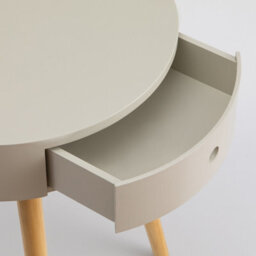 Aspect Furniture Mona Round Bedside/end/lamp Table With 1Drawer,grey - thumbnail 4