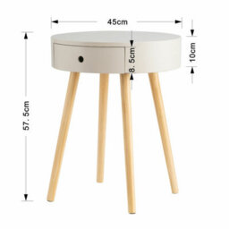 Aspect Furniture Mona Round Bedside/end/lamp Table With 1Drawer,grey - thumbnail 6