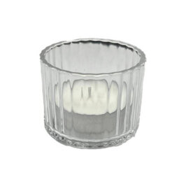Set Of 3 Premium Ribbed Glass Tealight Holders (Includes 3 Free Tealights) - thumbnail 3