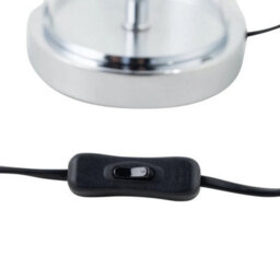 Modern Chrome & Glass Table Lamp Bedside Light With Navy Velvet Parrot Shade - thumbnail 5