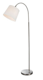 Luminosa Lighting Luminosa Tower Floor Lamp Brushed Steel With Cream Shade