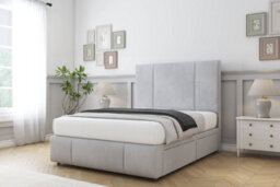 "Sloomy Lisbon Silver Naples Divan Bed 2 Drawers Left Side-26"" Strutted Headboard 12"" Footboard 2'6 Small Single" - thumbnail 3