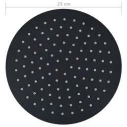 Walplus Rain Shower Head Stainless Steel 25 Cm Round Black - thumbnail 7