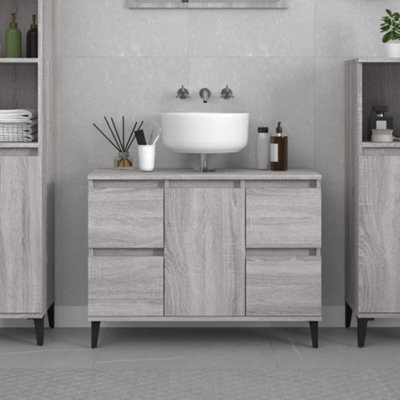 Berkfield Sink Cabinet Grey Sonoma 80X33X60 Cm Engineered Wood - image 1