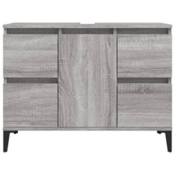 Berkfield Sink Cabinet Grey Sonoma 80X33X60 Cm Engineered Wood - thumbnail 5