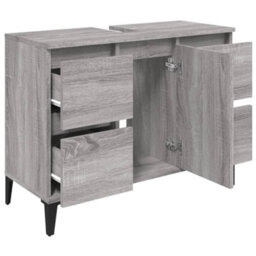 Berkfield Sink Cabinet Grey Sonoma 80X33X60 Cm Engineered Wood - thumbnail 6