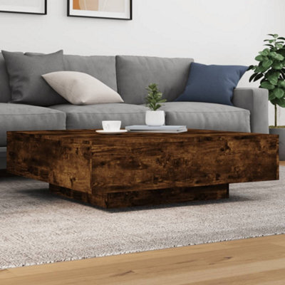 Vidaxl Coffee Table Smoked Oak 100X100X31 Cm Engineered Wood - image 1