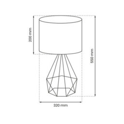 Milagro Triangolo Table Or Floor Lamp Stylish Hand Made Industrial Chic Matt Black With Delicate White Fabric Shade - thumbnail 4