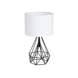 Milagro Triangolo Table Or Floor Lamp Stylish Hand Made Industrial Chic Matt Black With Delicate White Fabric Shade - thumbnail 2