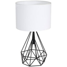 Milagro Triangolo Table Or Floor Lamp Stylish Hand Made Industrial Chic Matt Black With Delicate White Fabric Shade - thumbnail 5
