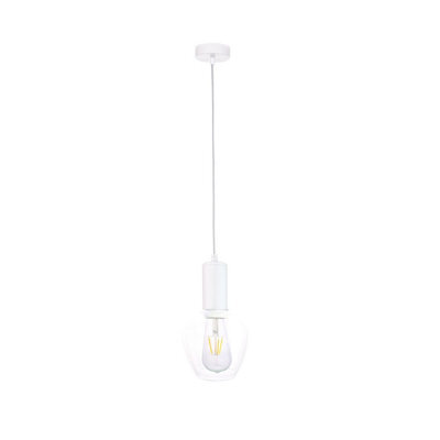 Luminosa Lighting Luminosa Verre Dome Pendant Ceiling Light White, 15Cm, 1X E27