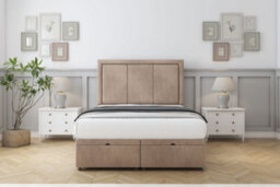 "Comfort Savoy Mink Naples Ottoman Bed Base With 54"" Floor Standing Headboard 3' Single"