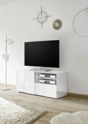 FurniComp LTD Furnicomp Lyon 1 Door 1 Drawer Small White Gloss Tv Unit