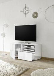 FurniComp LTD Furnicomp Lyon 1 Door 1 Drawer Small White Gloss Tv Unit - thumbnail 2